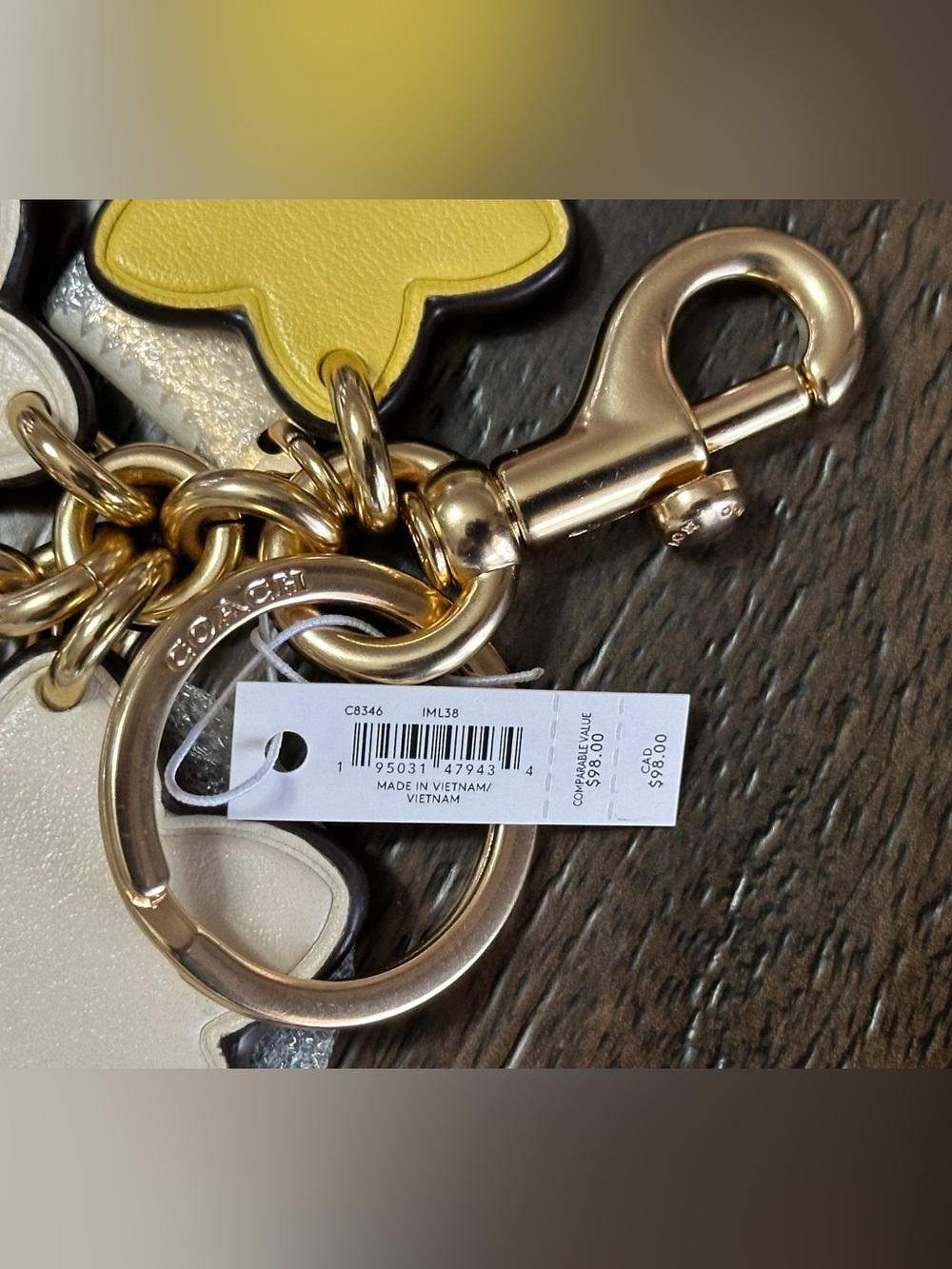 NWT Coach Floral Keychain Purse Charm - Picture 3 of 3
